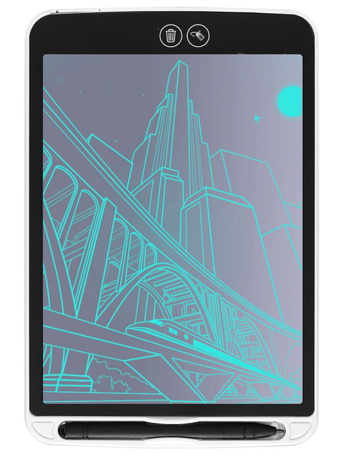 10 inch Ultra-thin LCD Writing Tablet Digital Drawing Tablet Toys Handwriting Pads Graphic Electronic Tablet Board With Battery: White