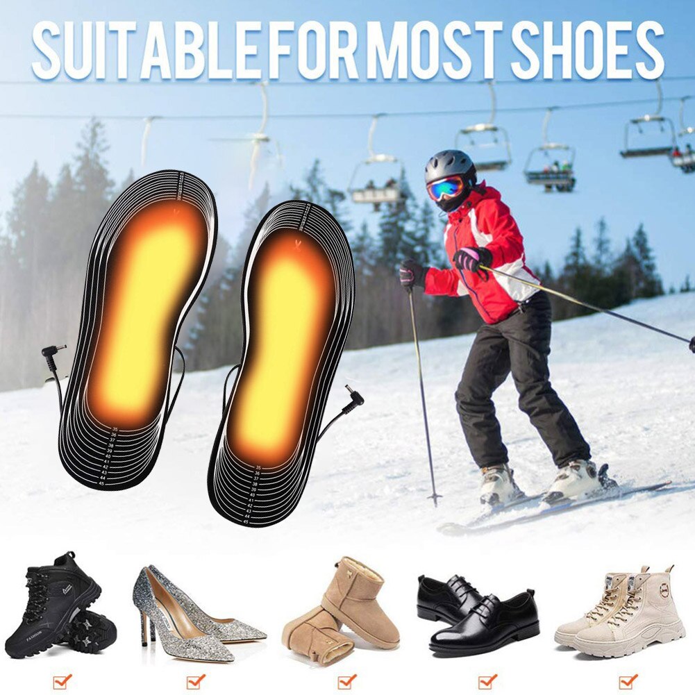 USB Heated Shoe Insoles Electric Foot Warming Pad Feet Warmer Sock Pad Mat Winter Outdoor Sports Heating Insoles Winter Warm