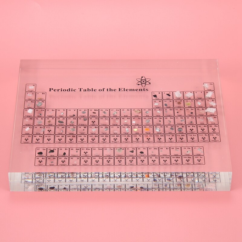 Acrylic Periodic Table Display with Real s Teaching School Day Birthday Chemical s Display Decor