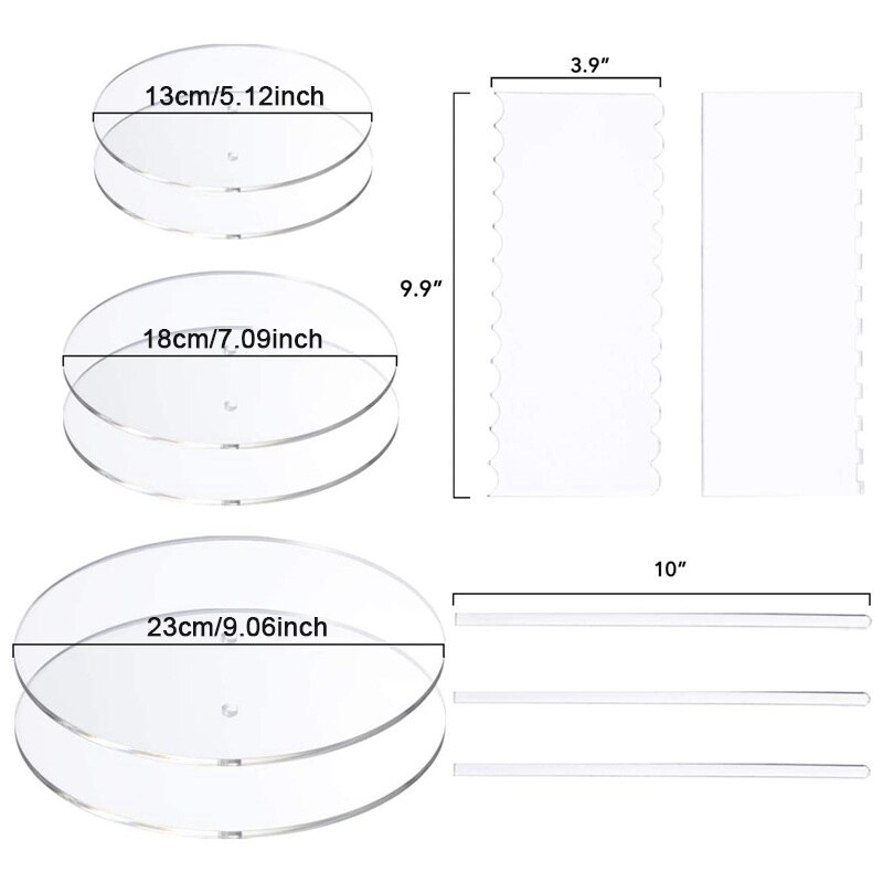 Cake Disc Acrylic Round Cake Disk Set - Cake Discs Circle Ba... – Grandado