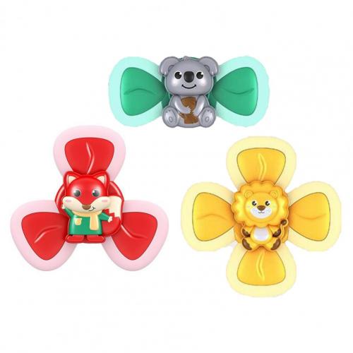 3 Pièces/ensemble Ventouse Jouet Rotatif Toupie Animal De Bande Dessinée La Coordination Main-oeil Sûr Ventouse Toupie Jouet pour le Verre: Default Title