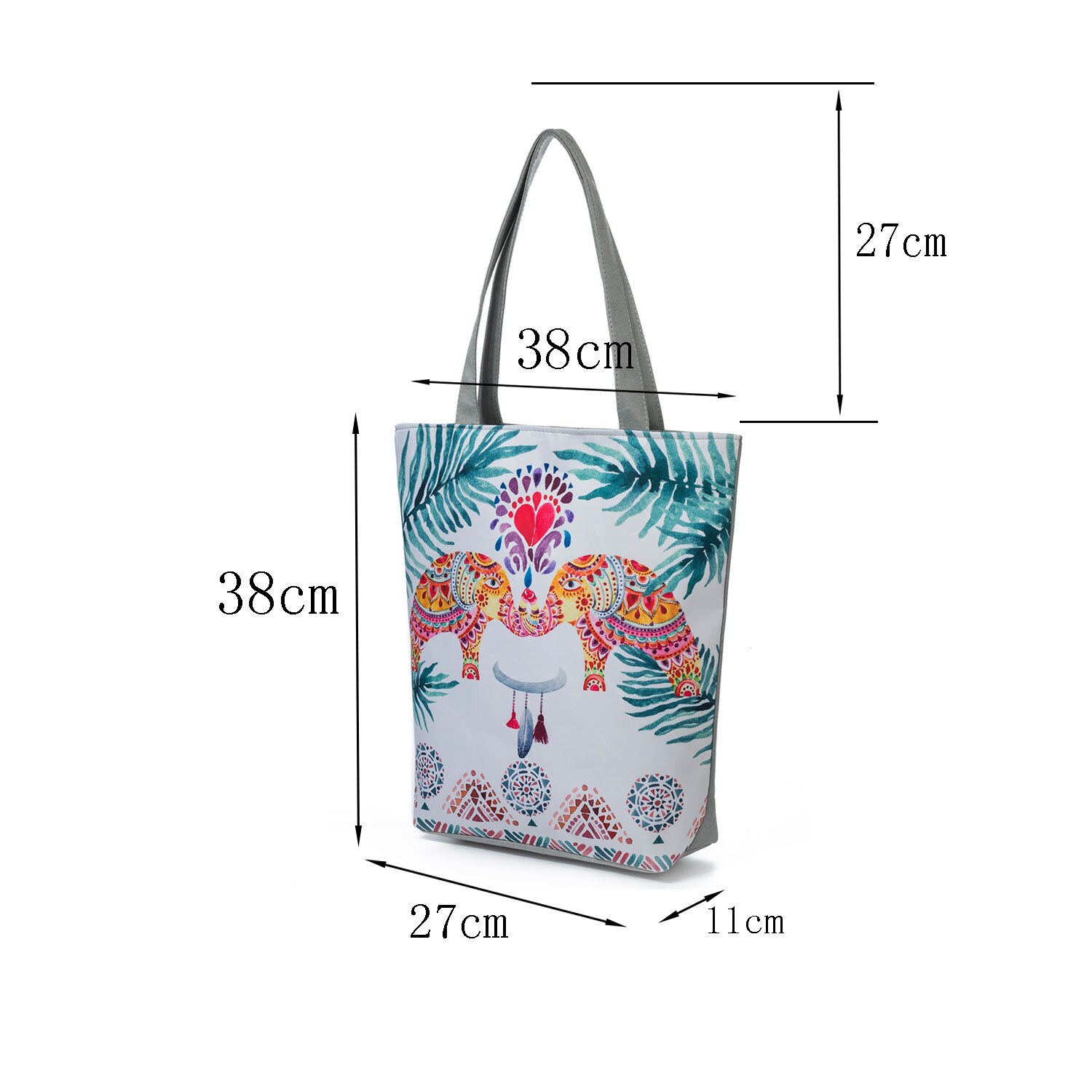 Art Olifant Tote Alle-Match Grote Capaciteit Animal Print Schoudertassen Lady Eco Herbruikbare Boodschappentas