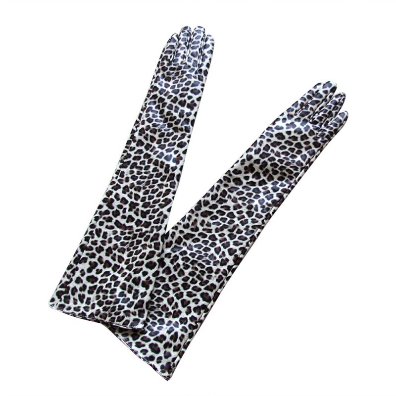 Panie kobiety Opera Party Over Elbow Glove PU skórzane długie rękawiczki: Szary / L