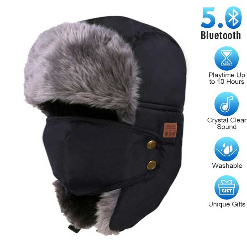 Bluetooth 5.0 écouteur hiver casquette chaude casque sans fil haut-parleurs de musique intégré Microphone universel hiver d'anniversaire
