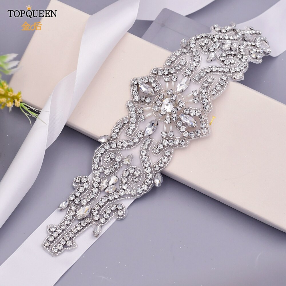 TOPQUEEN S26 Luxus Strass Hochzeit Kleider Gürtel Frauen Kristall Gürtel für Braut Hochzeit Bund Jewel Gürtel Braut Schärpen