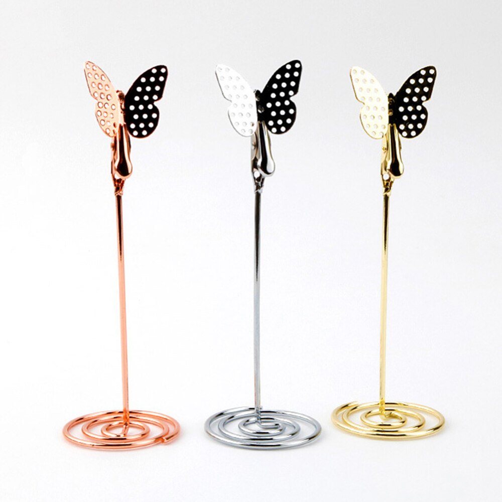 10 Pcs Goldene Schmetterling Herz Form Schreibtisch Notizen Ordner Herz Form Clips Hochzeit Gefälligkeiten Platz-kartenhalter Tisch Foto Clips