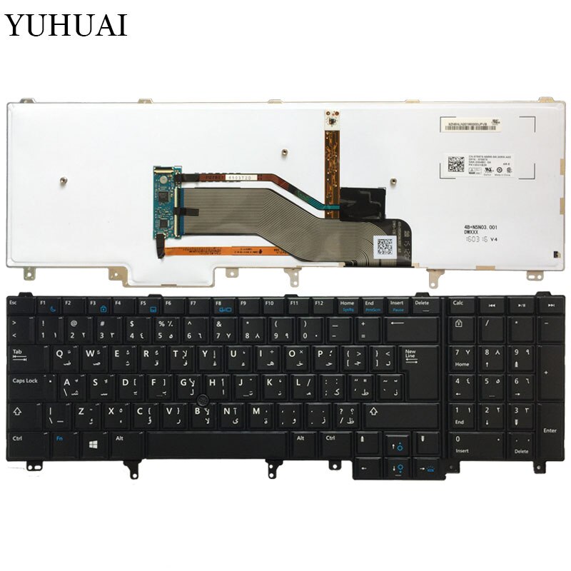 Belgische/Arabisch Laptop Toetsenbord Voor Dell E6520 Teclado E6530 E6540 E5520 E5520M E5530 Zwart Met Backlit Pointer Toetsenbord