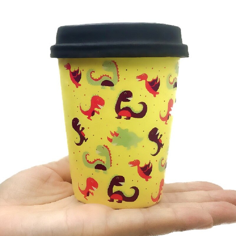 Pu Simulatie Dinosaurus Koffie Cup Squishy Stress Reliever Squishy Langzaam Stijgende Squeeze Speelgoed Voor Kinderen Volwassen 10*8cm