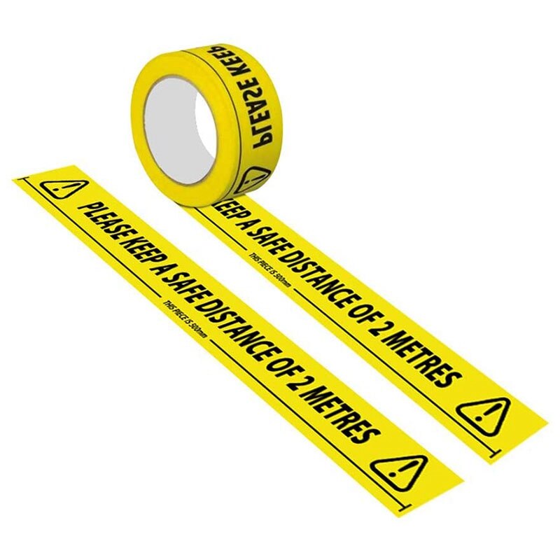 4 stk social distancering gulvtape strimler sikkerhedsstribe tape social distancering gulvskilt hold venligst sikker afstand 2m