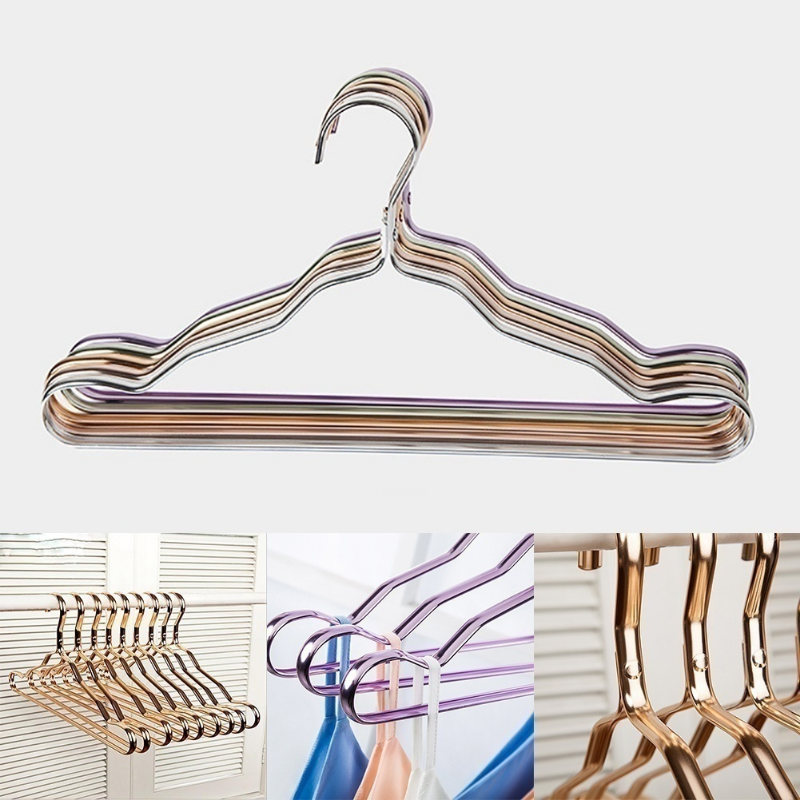5 Stks/set Pak Kledingrek Aluminium Kleding Volwassen Rek Slip-Naadloze Metalen Kleerhanger Kast Organizer Woonbenodigdheden