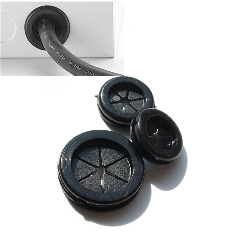 10 stk gummitrådgjennomføring pakningsark 25mm flattetning o ring støvhullplugg for elektrisk boks innløp uttak kabelholder beskytter