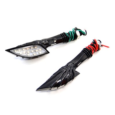 2x Chrom Schädel Geister Blinker Motorrad LED Blinker Licht für Harley Zerhacker Suzuki Honda Yamaha Universal-: Schwarz klar hell