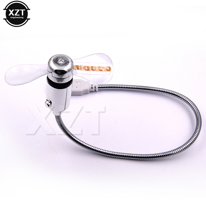 Ventilador USB móvil portátil alimentado por USB Mini ventilador de cuello de cisne para computadora portátil Oficina Hogar