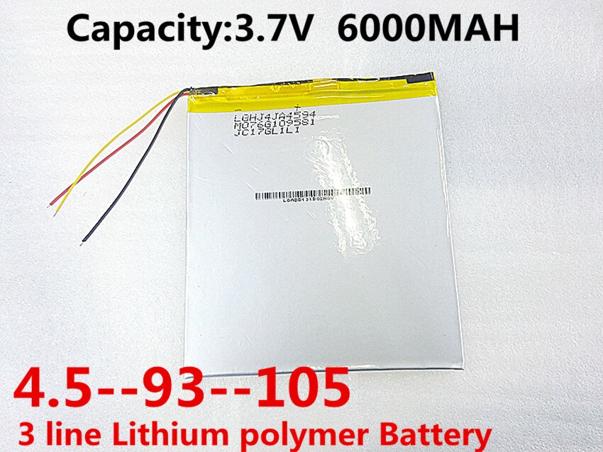 3 lijn ) lithium Polymeer batterij 3.7 V, 4594105 6000 MAH gelden dual-core P85 P85HD V972 V971 vier cores