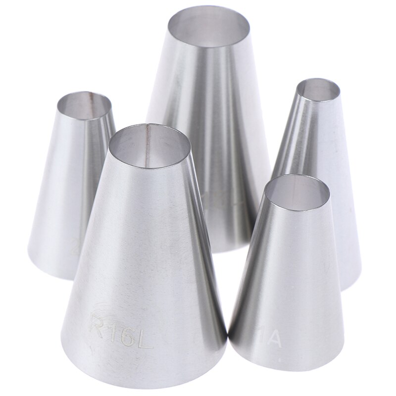 5 Stuks Grote Ronde Cake Decoratie Tips Piping Icing Nozzles Pastry Gereedschap