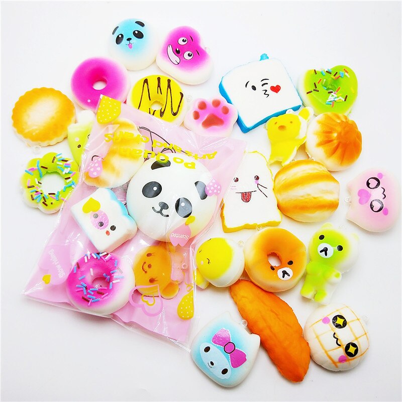 Lot De 2 Biscuit Stress Relief Toy Et 4 X Jouets Squishy Mini Pattes De