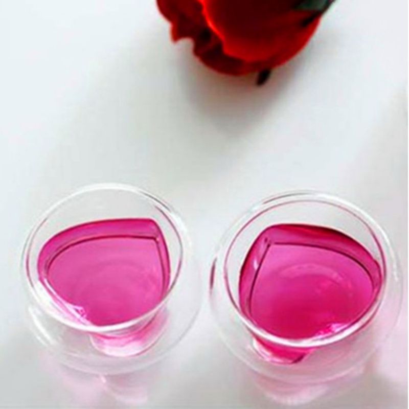 Couple Heart-shaped Heat-resistant Tea Cup Double Glass High Borosilicate Double Glass For Valentine's Day