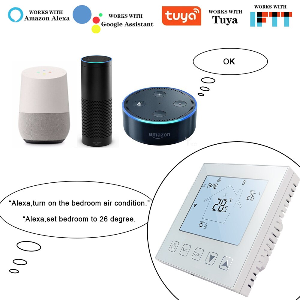 Tuya WiFi termostato sistema di controllo della temperatura intelligente per acqua/riscaldamento a pavimento elettrico caldaia a Gas funziona con Alexa Google Home