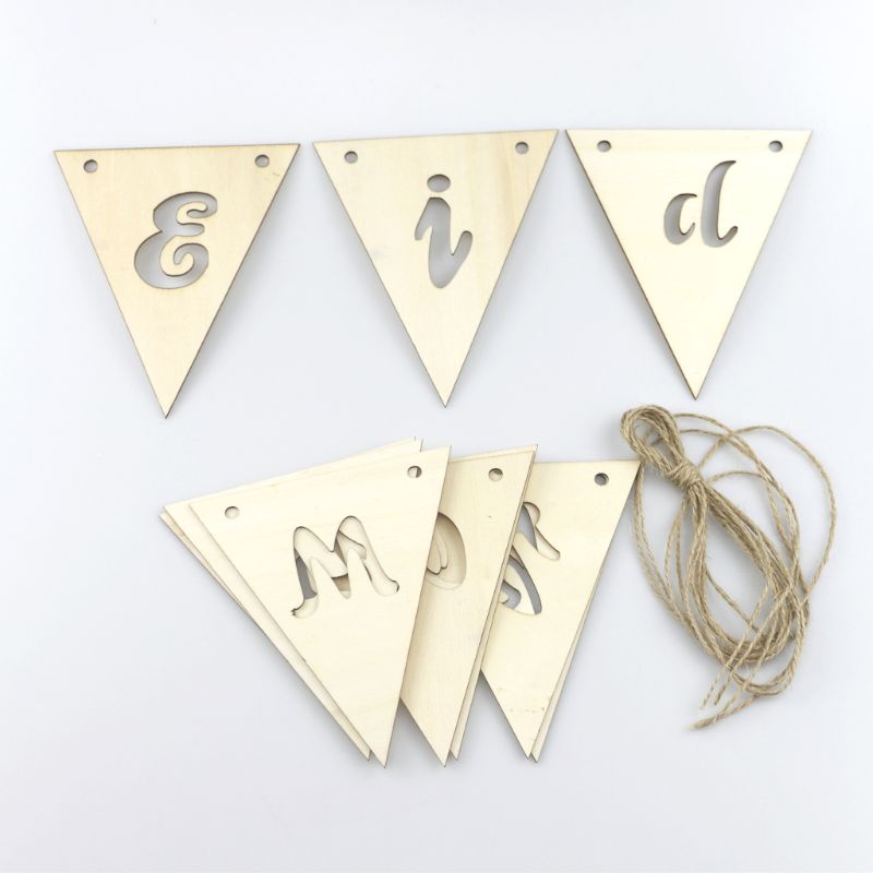 Placa de madera para manualidades Ramadan Eid Mubarak, decoración para el hogar, adorno colgante