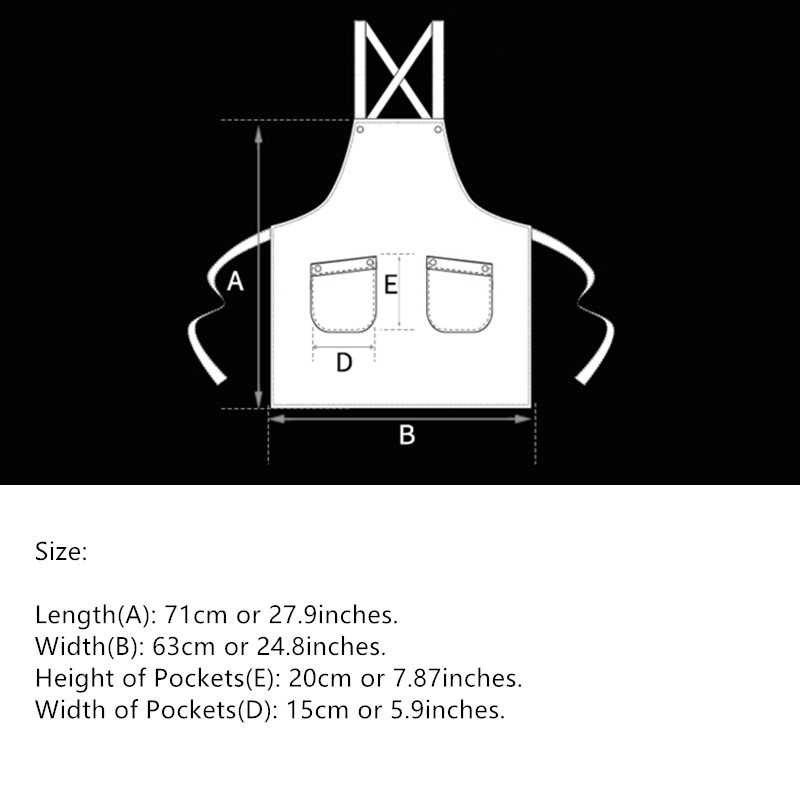 Polyester Cotton Crossback Apron Cafe Barista Bartender Waitstaff Pastry Chef Uniform Restaurant Hotel Bistro Cafe Work Wear E58
