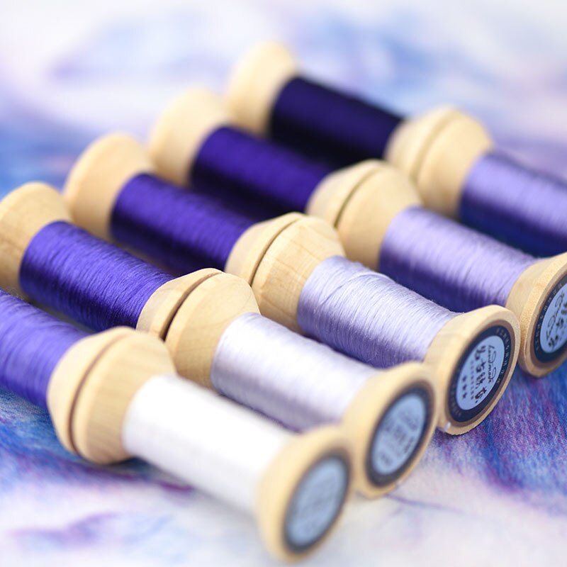 Linha de bordar bordada à mão/linha de seda/linha de bordar de seda enrolada/linha de bordar de seda/carretel/luz real: 10 colors