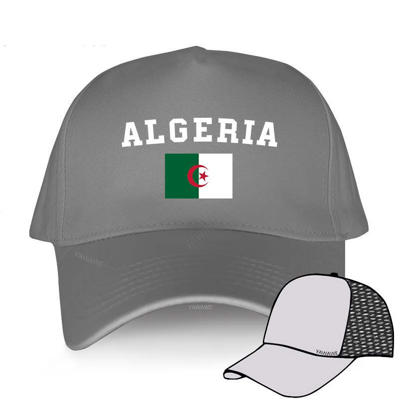 Flaga algierii czapki baseballowe letnie słońce algieria czapki moda regulowana czapka męska: grey