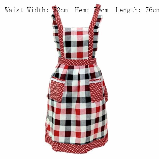 DNLKWGO Comfort Katoenen Schort Smock Keuken Koken Schilderen Schort Bib Leuke Vrouwen Schort Jurk, Yd-rood, One Size
