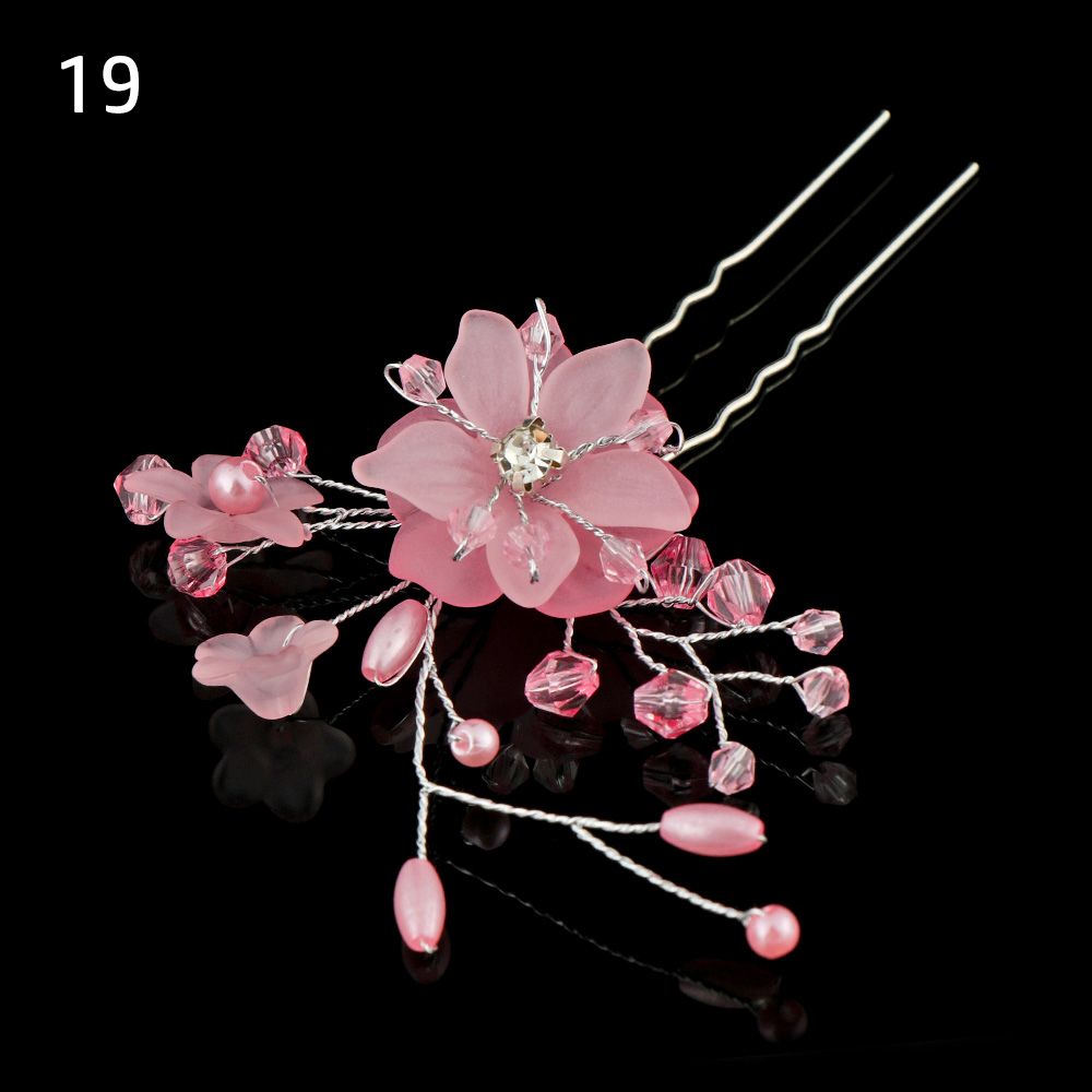 1 Stuks Bruids U-Vormige Pin Metalen Barrette Clip Haarspelden Strass Parel Vrouwen Haaraccessoires Bruiloft Kapsel Tools: Oranje