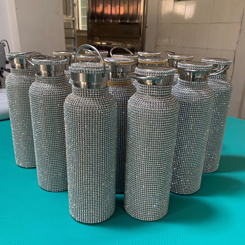 Ketel Clutch Fles Vacuüm Cup Avondtassen Rhinestone Purse Met Diamanten Blingbling Koppelingen