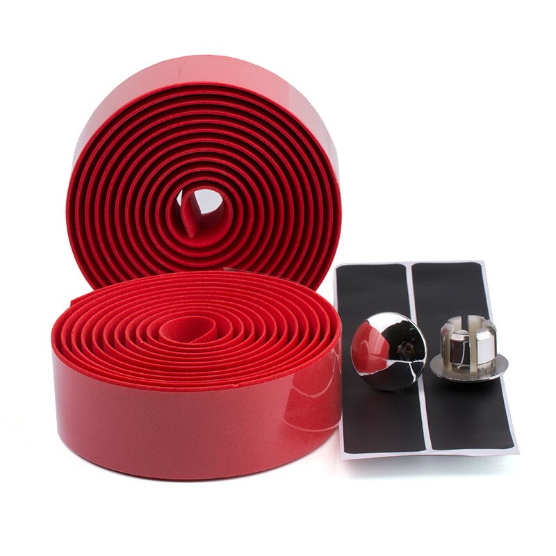 Songyi Road Bike Bar Tape Vibration Demping Anti-Vibratie Eva Pu Stuur Bar Tape Kleurrijke Wrap + 2 Bar Plug I185: GH-029 red