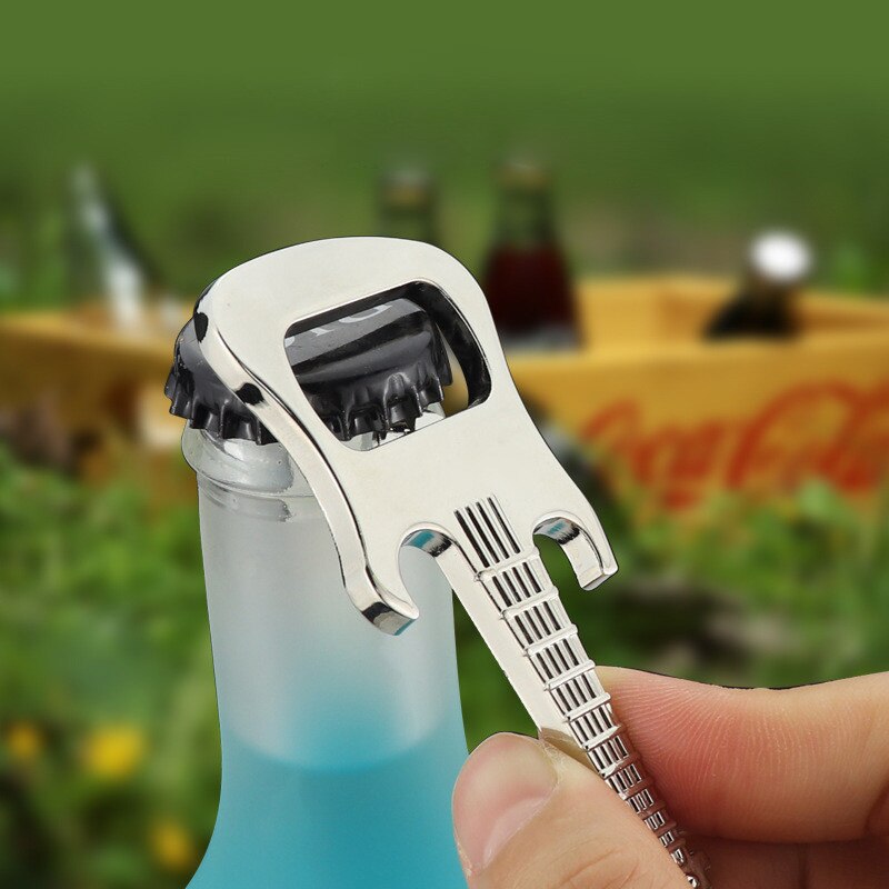 Beer Cap Lifter Metal Beer Keychain Bottle Opener Shark/Guitar Style Kitchen Accessories Wedding Party Favor