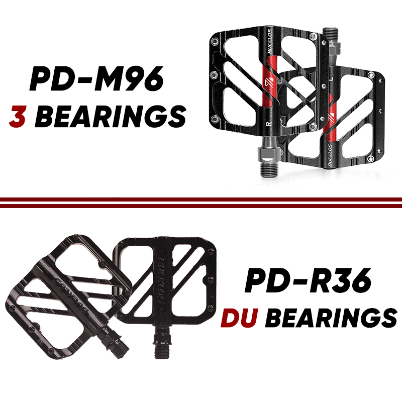 BUCKLOS-pedales de bicicleta con 3 rodamientos, ultraligeros, antideslizantes, CNC, pedales planos de aleación de aluminio, accesorios impermeables para bicicleta
