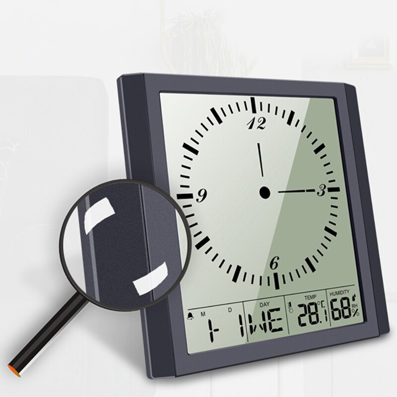 Digital Wall Clock, Alarm Clocks for Bedroom Home Decor, Large LCD Screen with Time/Calendar/Temperature Display