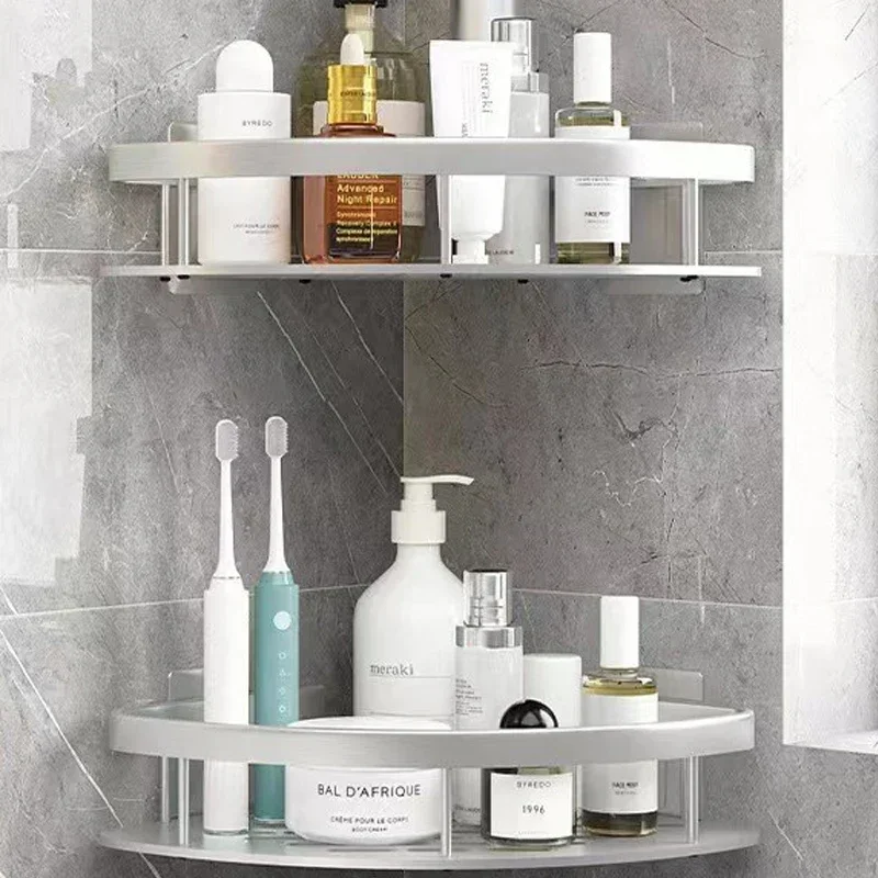 Badkamer Spijkervrije Plank Douche Hoekplank Aluminium Shampoo Plank Douche Supply Opslag Badkamer Planken Badkamer Accessoires: MULTI
