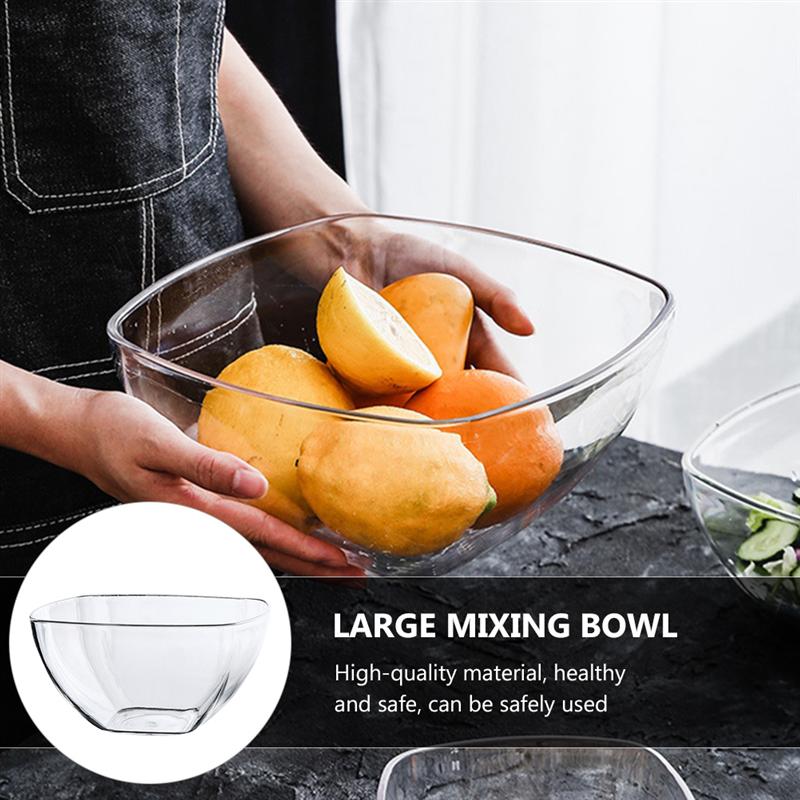 1pc Square Shape Bowl Salad Bowl Food Serving Bowl Acrylic Vegetable Bowl