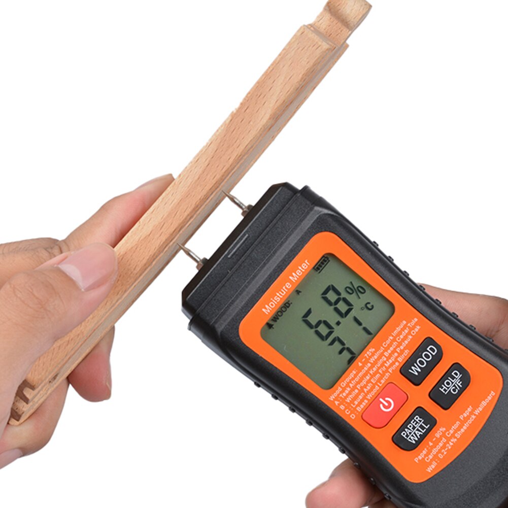 Multifunctional Wall Hygrometer Temperature Backlight Tools Digital Display Wood Moisture Meter Paper Analysis Testing Accurate