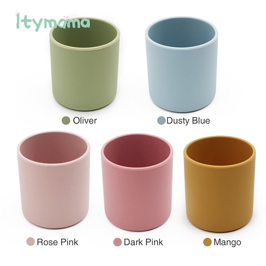 Baby Learn To Drink Cup Drinkware Silicone Cups For Toddlers Kids LeakProof Child Water Cup Bottle Silicone Coloured Portable.