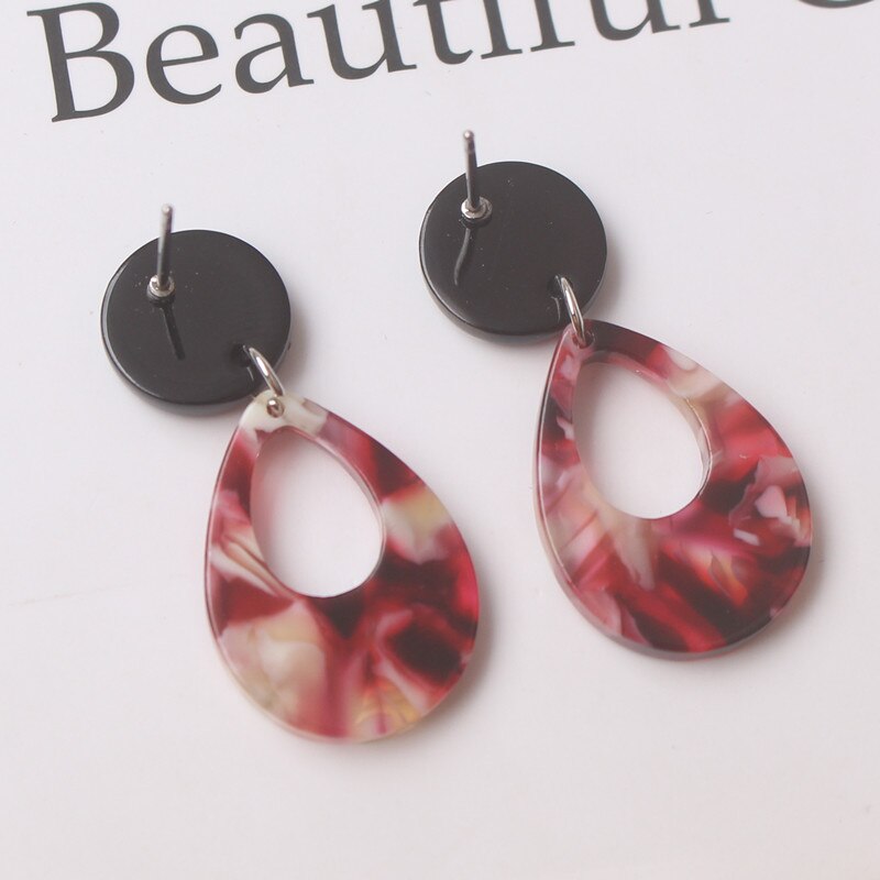 Gradiënt Acryl Vrouwen Oorbellen Hollow Water Dangle Oorbellen Voor Vrouwelijke Persoonlijkheid Oorbellen Bohemian Oor Sieraden