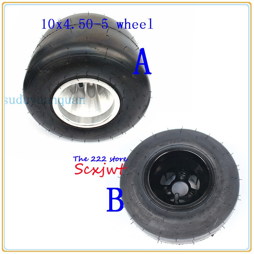GO KART wheel front 10X4.50-5 Inch Aluminum Alloy Wheel Rim Hub and vacuum tire tyre fits for KARTING ATV UTV Buggy go-kart