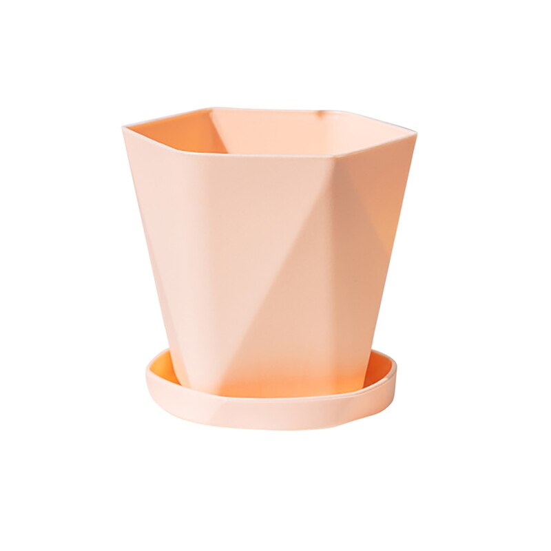 Thickened Flower Pots Home Garden Flower Pots Plastic Gallon Pots Living Room Balcony Green Basket Resin Planting Pots: Pink