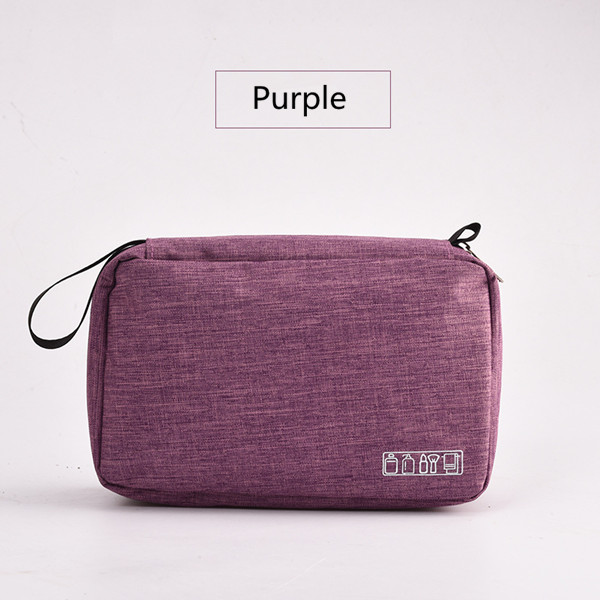 Uomo donna appeso borsa cosmetica organizzatore da viaggio multifunzione lavaggio da toeletta trucco custodia borsa per trucco pieghevole per estetista: Viola