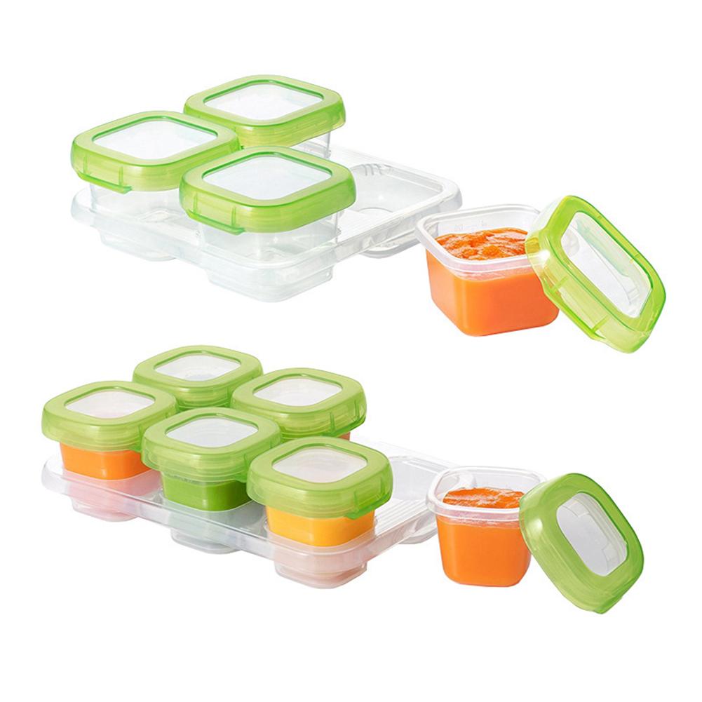 Contenedores de comida de Material PP para bebé, Mini cajas de congelación para destete, cubo, congelador, caja de almacenamiento