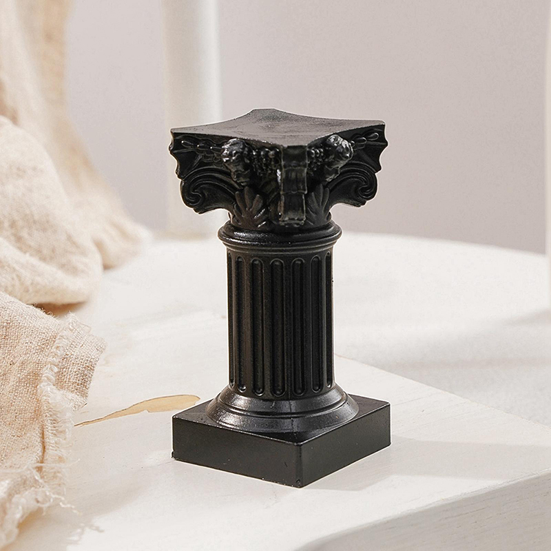 Mini support de chandelier ci-après, pilier romain, colonne grecque, statue, figurine sur piédestal, sculpture, bougeoir, maison, salle à manger, décor: Argent
