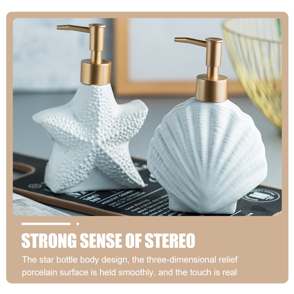 Bathroom Ceramic Shampoo Pump Bottle White Ceramic Soap Dispenser Pump Bottle