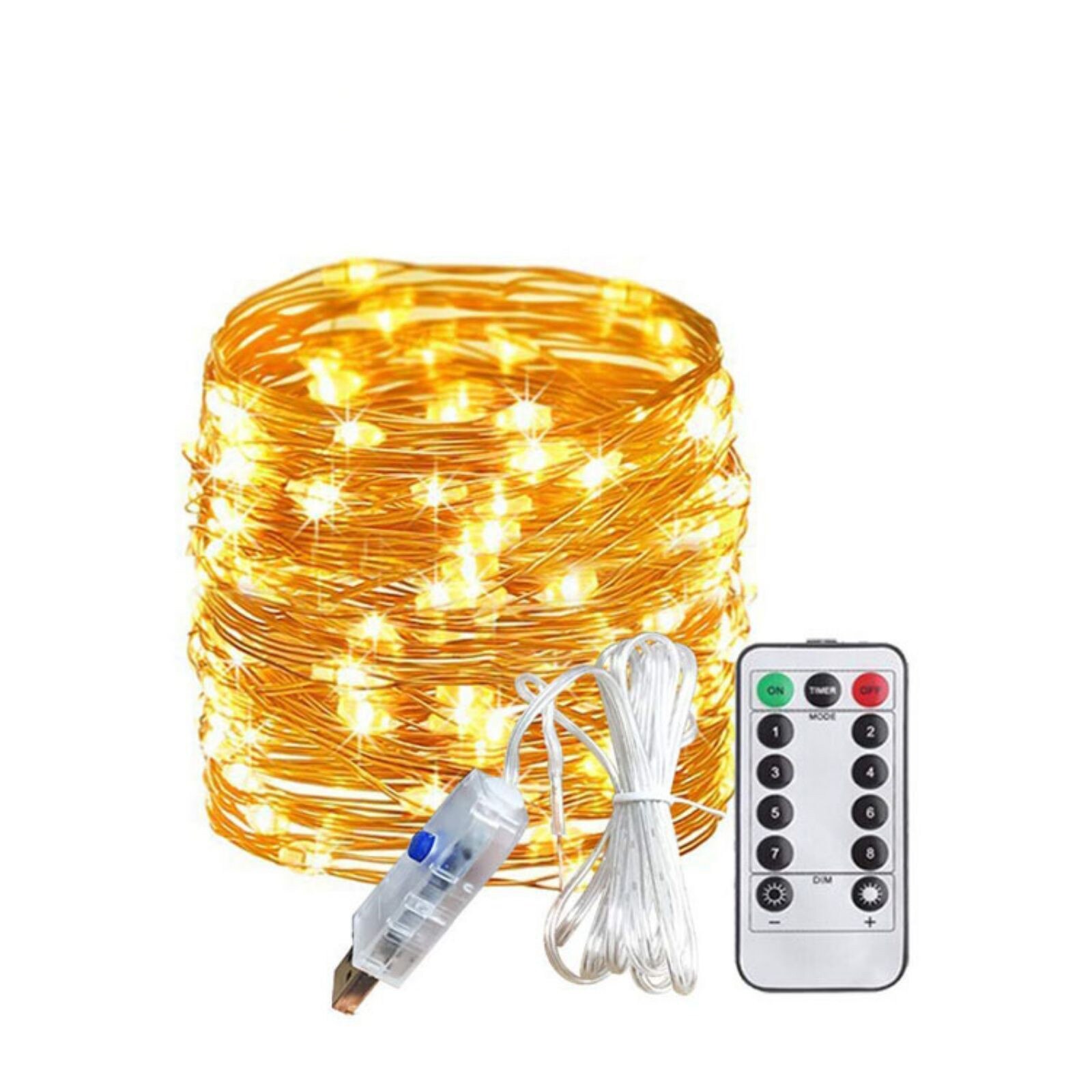 10m 100 Led Lights String USB Charging Waterproof Lighting Strings Adjustable String Fairy Lights With Remote Control Home Decor: A