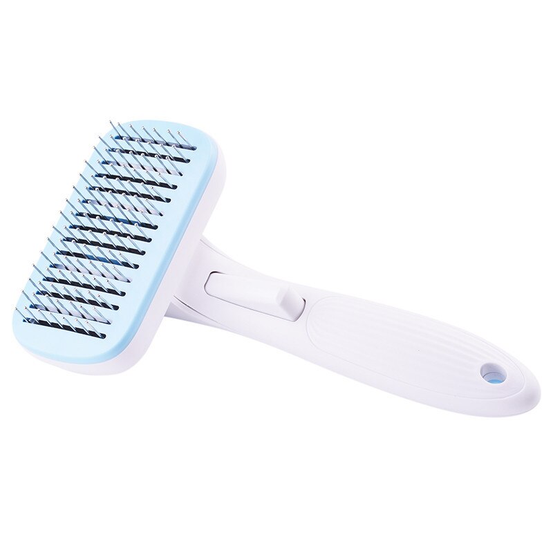 Removal Kam Hair Brush Remover Haar Grooming Huisdier Kam Hond Kammen Voor Honden Automatische Haar: blue