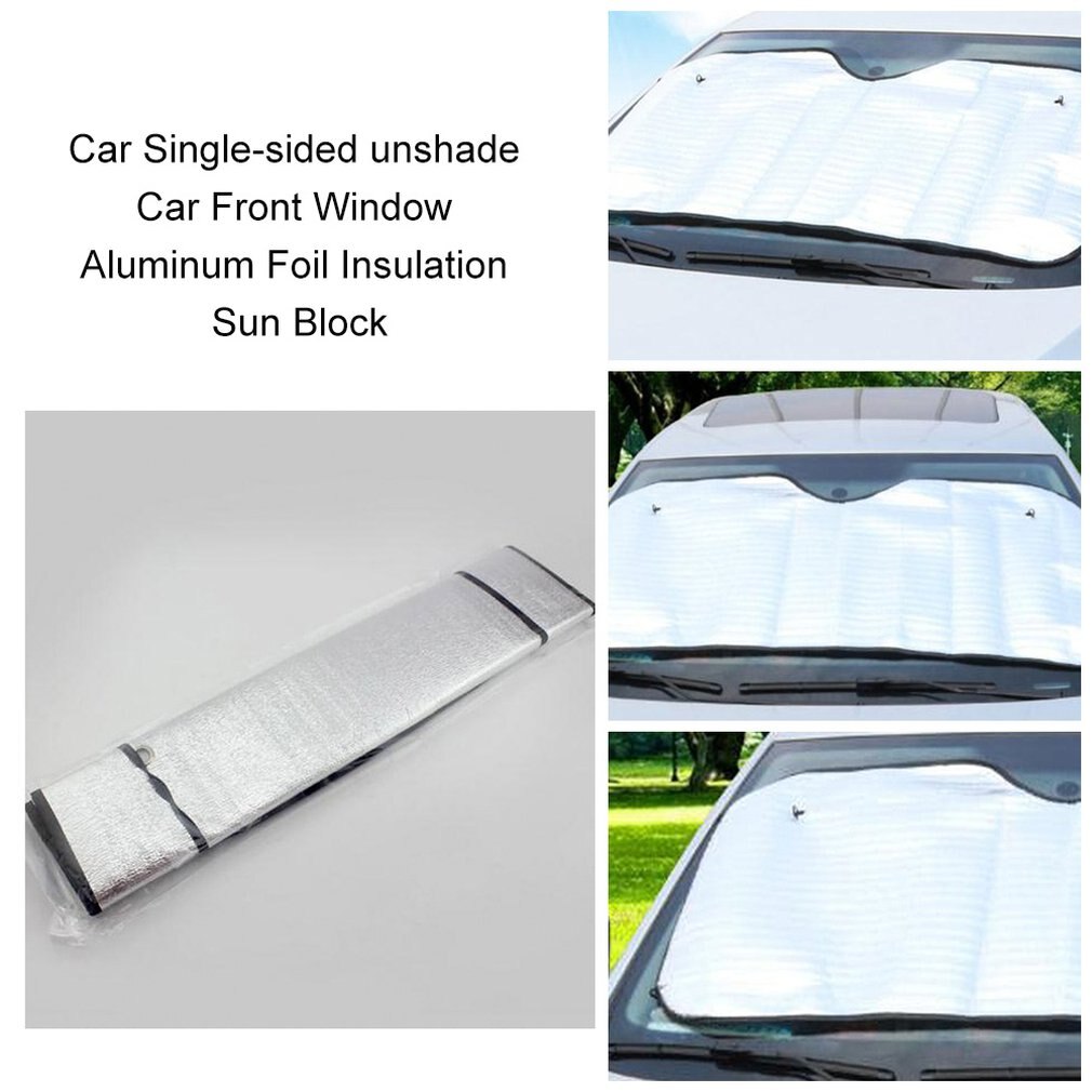 Parasol de una sola cara para coche, parasol para ventana frontal de coche, protector para parabrisas de ventana de aislamiento de lámina de aluminio