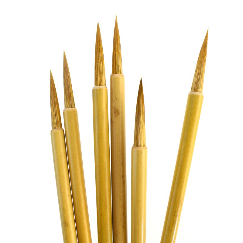EZONE Writing Brush Bamboo Handel Weasel Hair Hook Line Pen Chinese Writing Handwriting Practice Calligraphy Students Stationery
