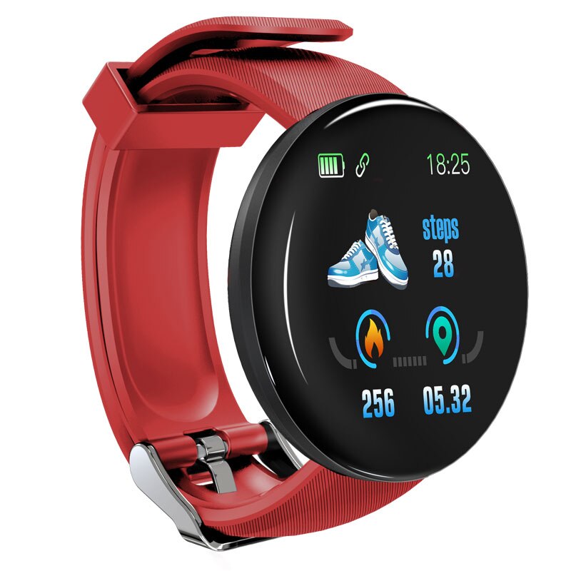Herenhorloges sportklok dames smartwatch bloeddruk hartslagmeter waterdicht smartwatch horloge voor android ios: Rood