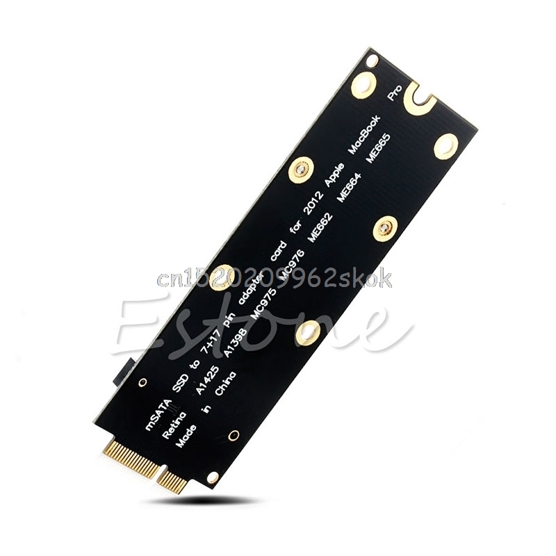 MSATA SSD Zu SATA Adapter Karte 7 + 17 Stift für für MacBook Profi A1425 A1398 MC976